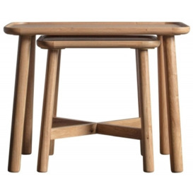 Nevada Nest of 2 Tables - Comes in Oak and Grey Options - thumbnail 1