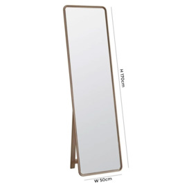 Nevada Oak Cheval Mirror - W 50cm x D 5cm x H 170cm - thumbnail 3