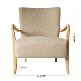 Chichester Fabric Armchair - Comes in Natural Linen and Charcoal - thumbnail 2
