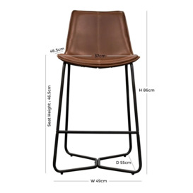 Hawking Bar Stool (Sold in Pairs) - Comes in Brown, Charcoal and Ember Options - thumbnail 2