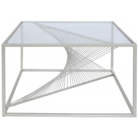 Value Luna Silver and Glass Coffee Table - thumbnail 1