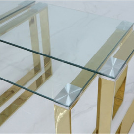 Value Harry Nest of 3 Table - Gold and Clear Glass - thumbnail 3