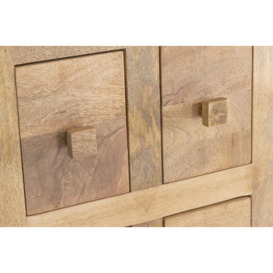 Clearance - Dakota Mango Wood Corner TV Unit, Indian Light Natural Rustic Finish, Medium Cabinet 110cm, Stand Upto 43in Plasma TV - thumbnail 4