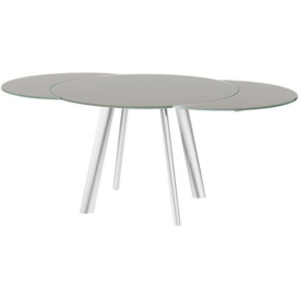 Omega Taupe Glass Twist Motion Extending Dining Table - thumbnail 3