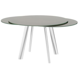 Omega Taupe Glass Twist Motion Extending Dining Table - thumbnail 2