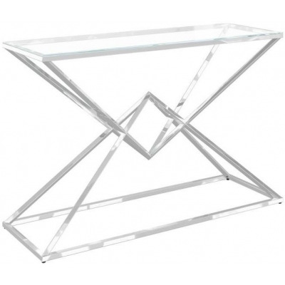 Daisy Glass and Chrome Console Table - image 1