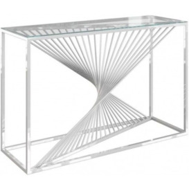 Myers Glass and Chrome Console Table - thumbnail 1