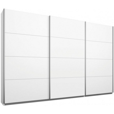 Kulmbach 3 Door Sliding Wardrobe in Alpine White with Aluminium Handle Strips - W 271cm