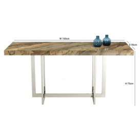 Stone International Horizon Marble and Polished Steel Console Table - thumbnail 2