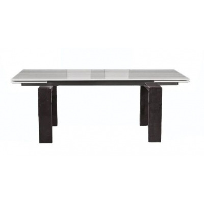 Stone International Milano Marble and Wood 6 Seater Extending Dining Table - image 1