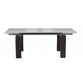 Stone International Milano Marble and Wood 6 Seater Extending Dining Table