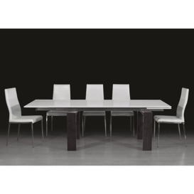 Stone International Milano Marble and Wood 6 Seater Extending Dining Table - thumbnail 2