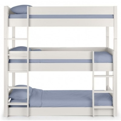 Trio 3 Level Pine Bunk Bed - Comes in Surf White or Dove Grey Options - image 1