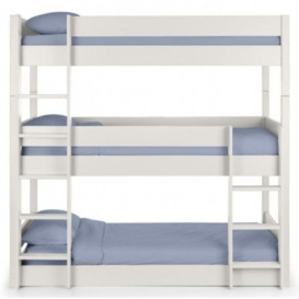 Trio 3 Level Pine Bunk Bed - Comes in Surf White or Dove Grey Options - thumbnail 1