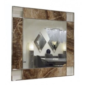 Stone International Marble Inlay Square Mirror - 110cm x 110cm - thumbnail 1