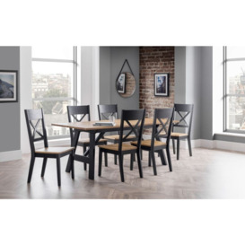 Hockley Black and Oak 6 Seater Dining Set with 6 Chairs - thumbnail 2