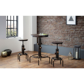 Julian Bowen Rockport Brushed Copper Bar Table and 2 Stool - thumbnail 2