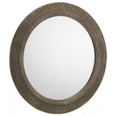 Cadence Ornate Pewter Effect Lacquered Round Wall Mirror - 80cm x 80cm - image 1