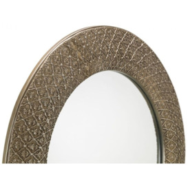 Cadence Ornate Pewter Effect Lacquered Round Wall Mirror - 80cm x 80cm - thumbnail 2