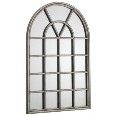 Opus Pewter Effect Lacquered Window Mirror - 60cm x 90cm - image 1