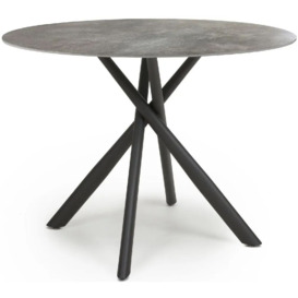Avesta Grey Marble Effect 100cm Round Dining Table