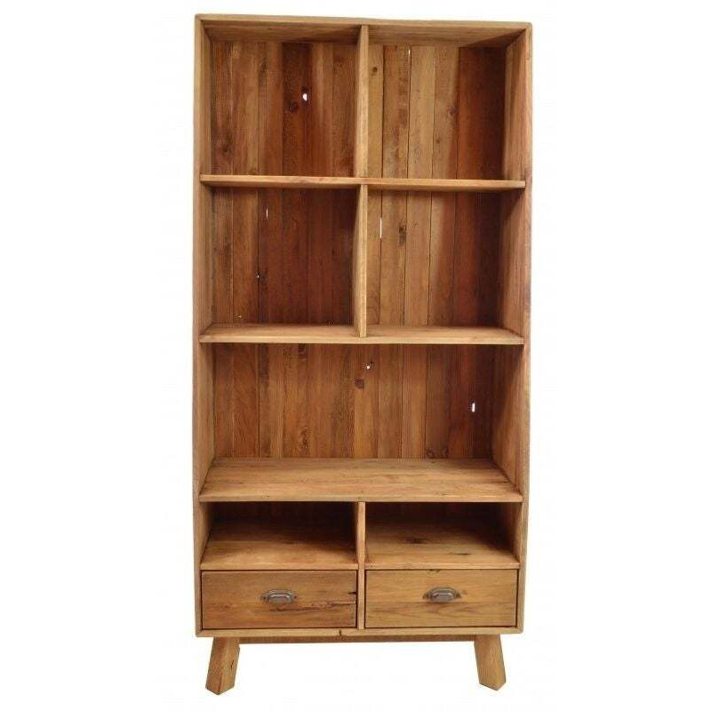 Ancient Mariner Fair Isle Reclaimed Pine 2 Drawer Tall Cube Bookcase - image 1