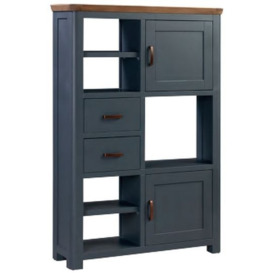 Treviso Midnight Blue and Oak Large Display Cabinet