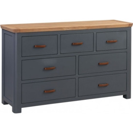 Treviso Midnight Blue and Oak 3+4 Drawer Chest