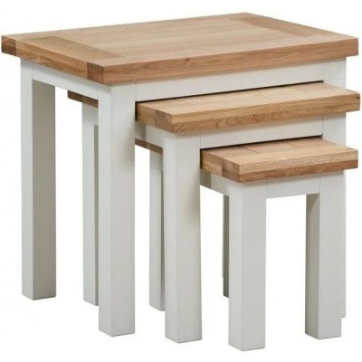Lundy Painted Nest of 3 Tables - Comes in Ivory Painted, White Painted and Bluestar Painted Options - image 1