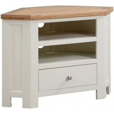 Lundy Painted 90cm Corner TV Unit - Comes in Ivory Painted, White Painted and Bluestar Painted Options