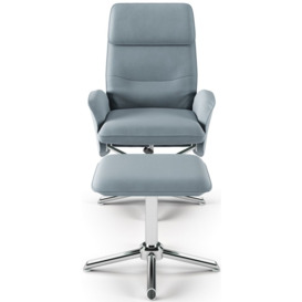 Alphason Belding Grey Faux Leather Recliner Chair and Stool - thumbnail 3