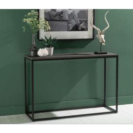 Clearance - Odom Grey Concrete Console Table with Black Metal Base - thumbnail 2
