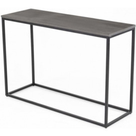 Clearance - Odom Grey Concrete Console Table with Black Metal Base - thumbnail 1