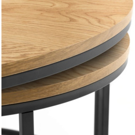 Bellini Nest of 2 Round Coffee Tables - Comes in Marble Effect and Wooden Finish Options - thumbnail 3