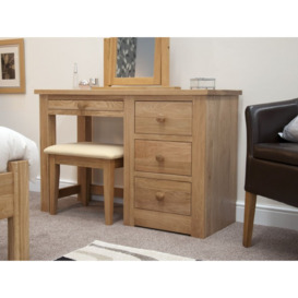 Homestyle GB Torino Oak Dressing Table with Stool - thumbnail 3