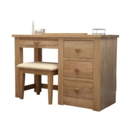Homestyle GB Torino Oak Dressing Table with Stool - thumbnail 1