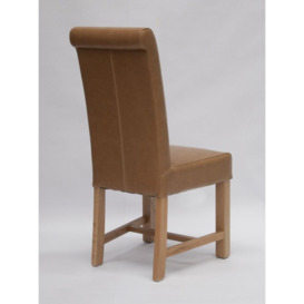 Homestyle GB Louisa Tan Bycast Leather Dining Chair (Sold in Pairs) - thumbnail 2