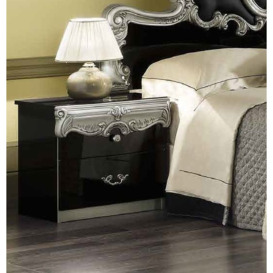 Camel Barocco Black and Silver Italian Bedroom Set with Queen Size Bed - thumbnail 3