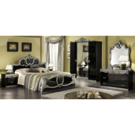 Camel Barocco Black and Silver Italian Bedroom Set with Queen Size Bed - thumbnail 1