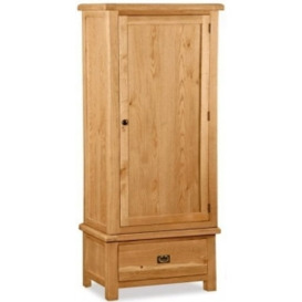 Addison Natural Oak Single Wardrobe with 1 Doors and 1 Bottom Storage Drawer