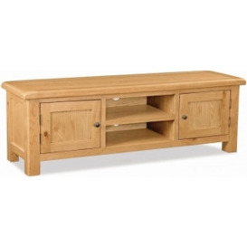 Addison Natural Oak Extra Large TV Unit, 150cm with Storage for Television Upto 55in Plasma