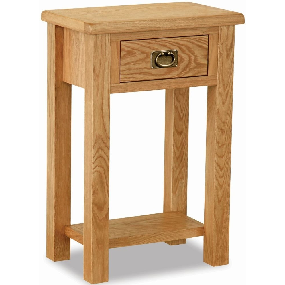 Salisbury Lite Natural Oak Telephone Table with 1 Drawer & 1 Shelf