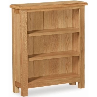 Addison Lite Natural Oak Low Bookcase with 2 Shelves