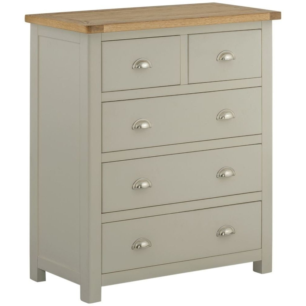 Portland Stone Painted 2 Over 3 Drawer Chest - image 1