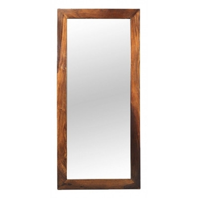 Cube Honey Lacquered Sheesham Rectangular Tall Mirror - 60cm x 130cm - image 1