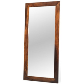 Cube Honey Lacquered Sheesham Rectangular Tall Mirror - 60cm x 130cm - thumbnail 2