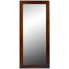 Cube Honey Lacquered Sheesham Rectangular Tall Mirror - 60cm x 130cm - thumbnail 3