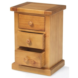 Churchill Waxed Pine Bedside Cabinet, 3 Drawers - thumbnail 3