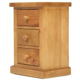 Churchill Waxed Pine Bedside Cabinet, 3 Drawers - thumbnail 2