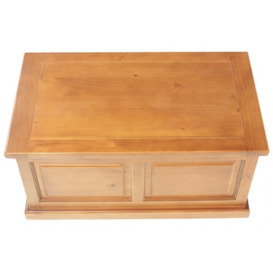 Churchill Waxed Pine Ottoman Storage Box for Blanket Storage in Bedroom - thumbnail 2